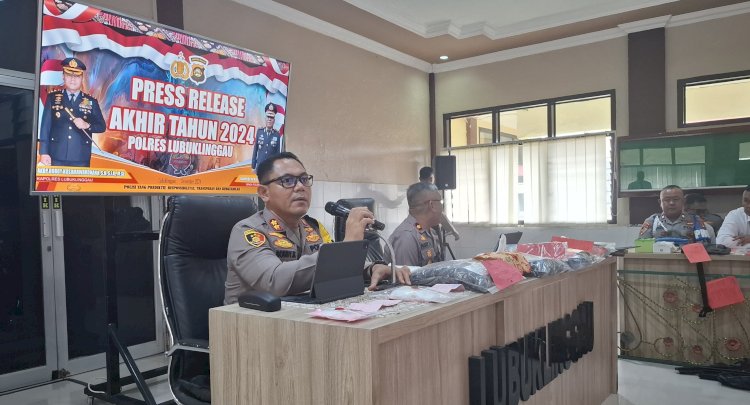 Polres Lubuklinggau menggelar pres rilis akhir tahun 2024/Foto; Ansyori Malik