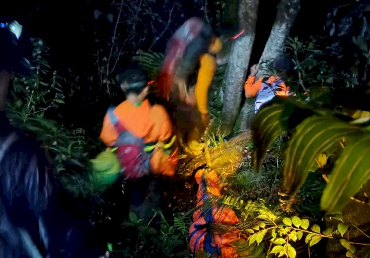 evakuasi korban pendaki meninggal di puncak Dempo oleh petugas BPBD kota Pagar Alam. (Dokumentasi BPBD Pagar Alam)
