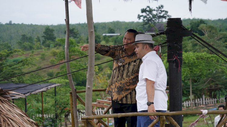 Pj Bupati Muara Enim meresmikan Kawasan Wisata Sehat di Plumeria Ecopark. (ist/rmolsumsel.id) 