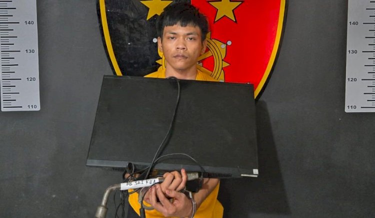 Pelaku Jaka Sentosa tak berkutik ditangkap Tim Labi Unit Reskrim Polsek Muara Beliti.(Dokumentasi Polres Musi Rawas)