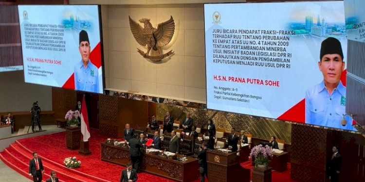 Rapat paripurna DPR RI dengan agenda pengesahan revisi UU Minerba dilaksanakan secara singkat dan padat, Kamis, 23 Januari 2025/RMOL