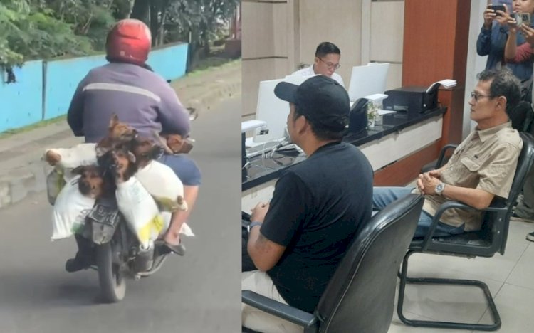 Founding Fathers Animal Hopes Shelter Indonesia Christian Joshua Pale saat membuat laporan polisi di Polda Sumsel . (Fauzi/RMOLSumsel.id)