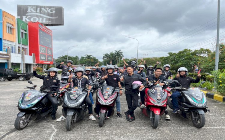 Suasana Launching New Honda PCX160 yang diramaikan berbagai komunitas Bikers Palembang/Foto: Maya Hasan
