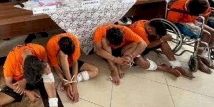 Lima pelaku curanmor yang ditangkap/Humas Polresta Bandar Lampung