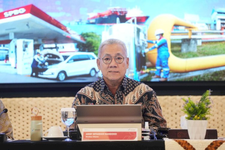  Direktur Utama PGN, Arief Setiawan Handoko dalam Analyst Briefing, saat memberikan penjelasan (Humas PGN)