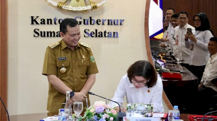 Penandatangan kerjasama antara Pemprov Sumsel dan Kanwil BPN Sumsel/ist