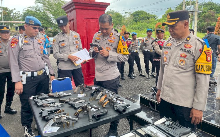 Pemeriksaan senpi dan ranmor oleh Kapolres Empat Lawang/ist