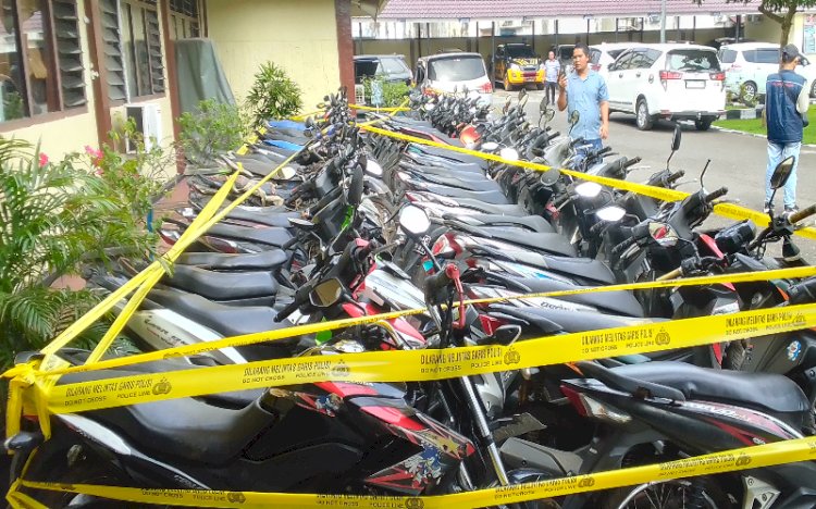 Puluhan kendaraan motor diamankan di Polres Lubuklinggau/Foto: Ansyori Malik
