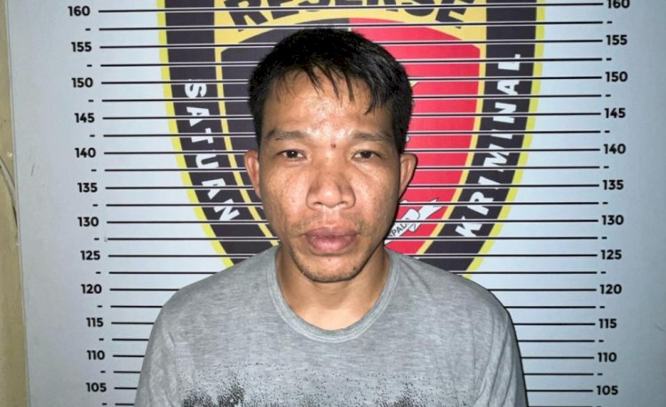 Tersangka saat ditangkap dan diamankan di Polres Lubuklinggau.(Dokumentasi Polres Lubuklinggau)