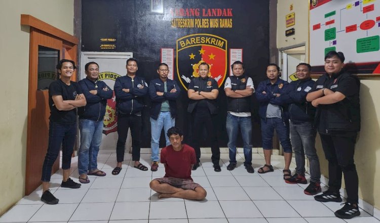 Tersangka tindak pidana pengancaman ditangkap Satreskrim Polres Musi Rawas.(Dokumentasi Polres Musi Rawas)