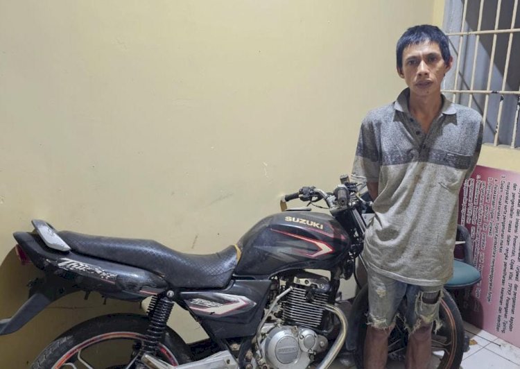 Pelaku pencurian dengan pemberatan ditangkap Polsek BTS Ulu.(Dokumentasi Polres Musi Rawas)