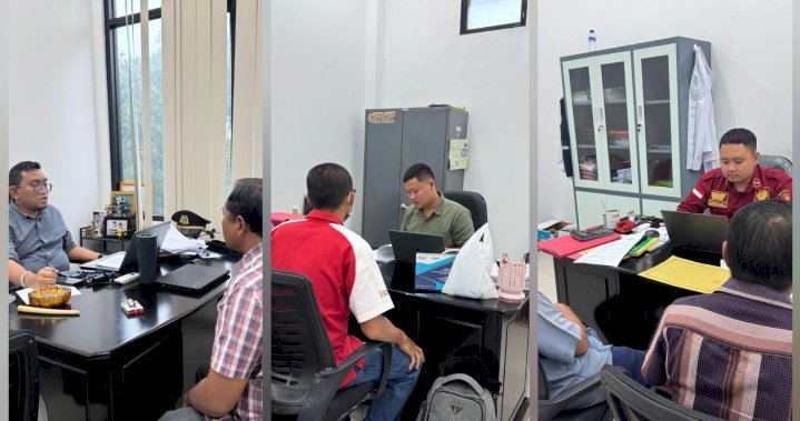 Penyidik Kejari Muara Enim saat melakukan pemeriksaan saksi. (kolase/rmolsumsel.id) 