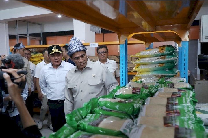 Gubernur Sumsel Herman Deru saat mendampingi Menteri Pertanian, Amran Sulaiman. (ist/rmolsumsel.id) 