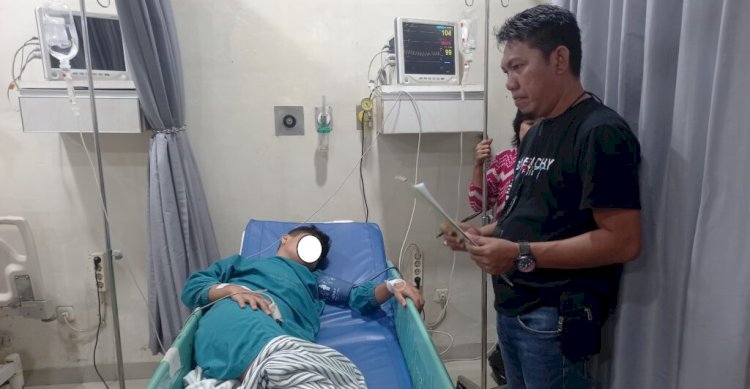 Korban saat dirumah sakit usai tertembak akibat aksi tawuran di Palembang/Foto: Denny Pratama