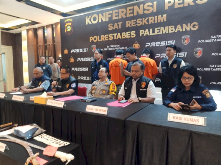 Press rilis yang digelar Polrestabes Palembang. (denny pratama/rmolsumsel.id) 