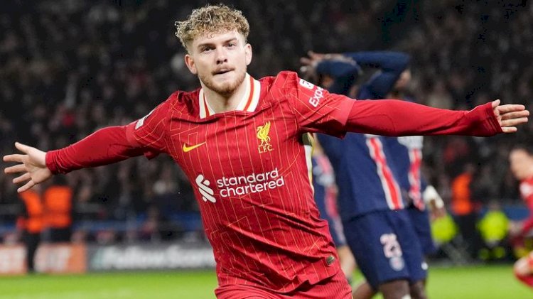 Selebrasi Harvey Elliott usai mencetak gol/ist 