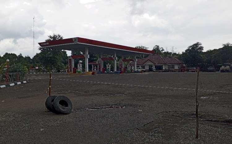 SPBU Simpang Kepur Muara Enim yang disanksi Pertamina/Foto: Noviansyah