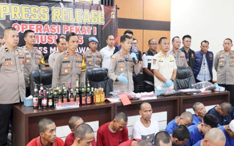 Polres Musi Rawas menggelar pres rilis hasil operasi pekat Musi 2025/ist