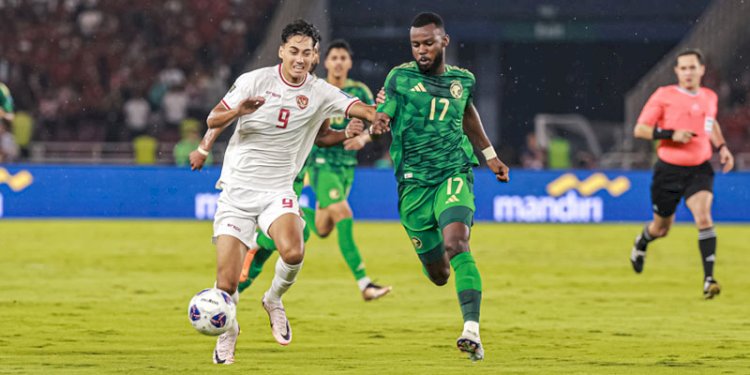 Rafael Struick saat memperkuat Indonesia melawan Australia/PSSI