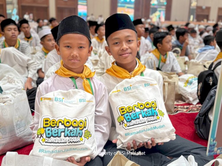 Suasana saat kegiatan santunan anak yatim piatu/humas BSI