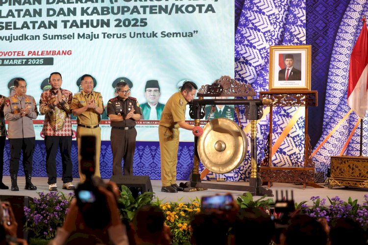 Gubernur Sumsel Herman Deru saat membuka Rakor Forkopimda. (ist/rmolsumsel.id) 