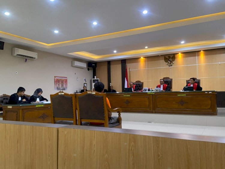 Pembacaan tuntutan di Ruang Sidang Pengadilan Negeri Kelas IB Muara Enim, terhadap Bobi Candra/ist