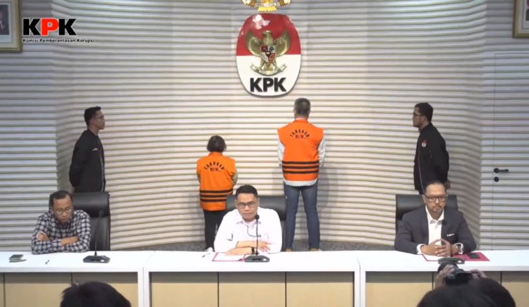 Konferensi pers KPK terkait penahanan dua orang tersangka kasus di LPEI/handout
