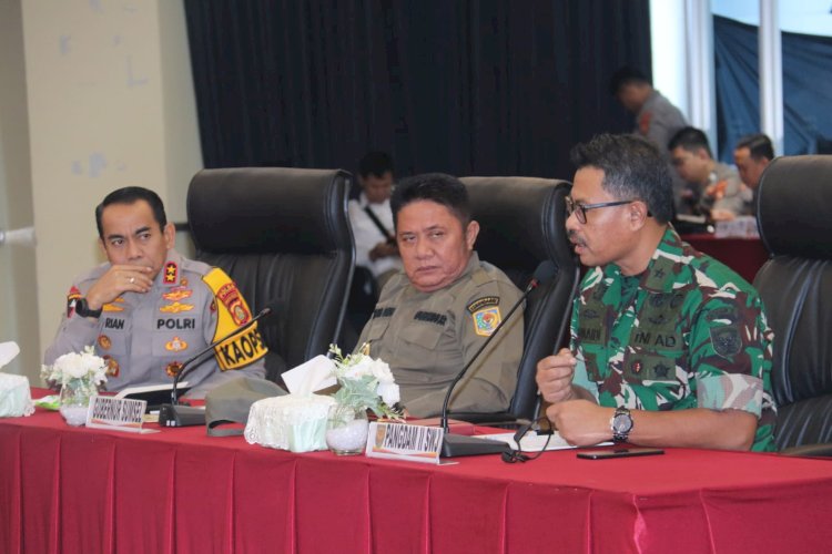 Rapat lintas sektoral (Linsek) Operasi Ketupat Musi 2025 dan pengamanan Hari Raya Idul Fitri 1446 Hijriah di Auditorium Gedung Utama Presisi Mapolda Sumsel, Jumat (21/3/2025). (Handout)