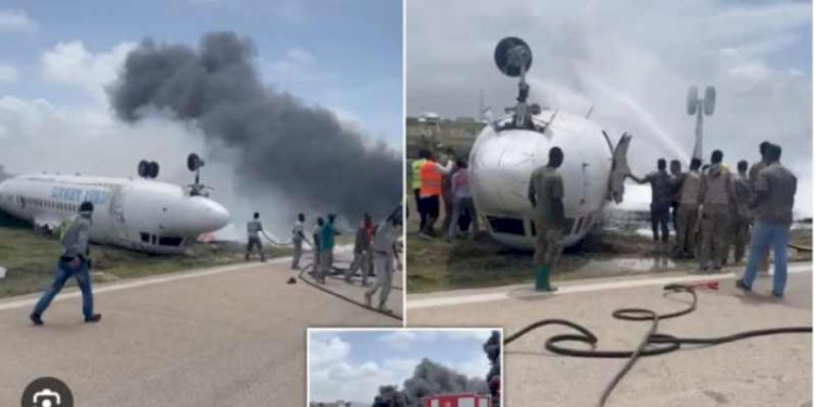 Kecelakaan pesawat kargo Kenya di dekat Mogadishu, Somalia pada Sabtu, 22 Maret 2025/Net