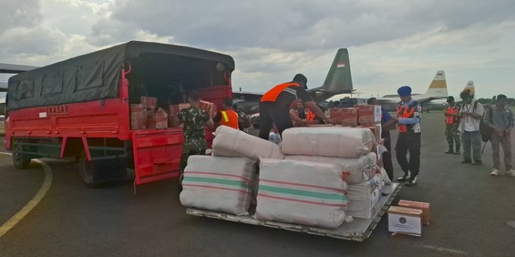 Pengiriman bantuan ke Myanmar di Lanud Halim Perdanakusuma, Jakarta Timur pada Senin, 31 Maret 2025/Ist
