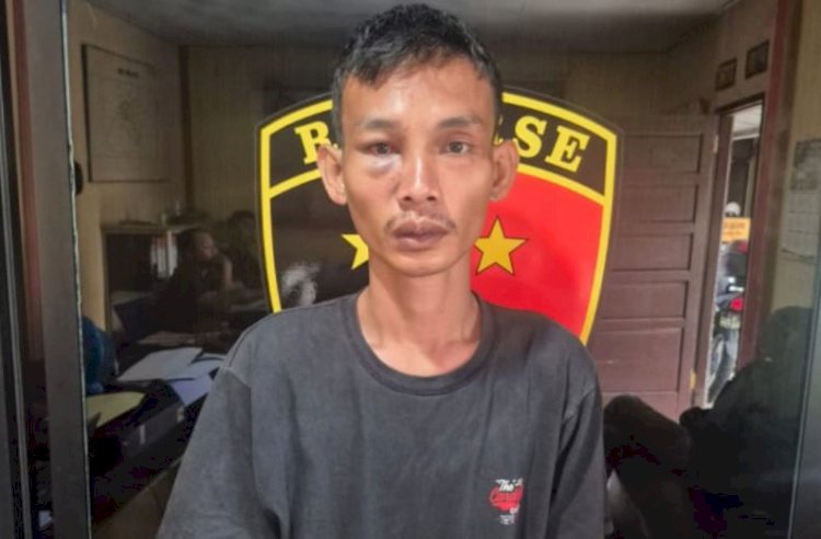 Pelaku pencurian ditangkap warga dan diamankan di Polsek Lubuklinggau Barat.(Dokumentasi Polsek Lubuklinggau Barat)