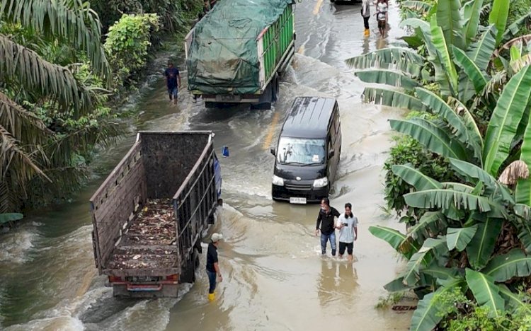 Jalan lintas timur di Muba terendam banjir/ist