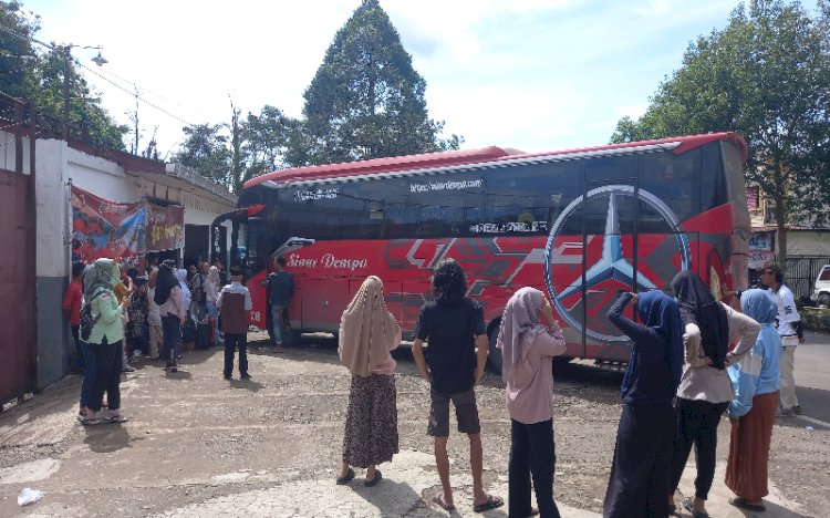 Pantauan arus balik lebaran di Terminal Nendagung, Pagar Alam/Foto: Taufik 