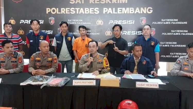 Pers rilis ungkap kasus penikaman di DA Club 41 Palembang/Foto: Denny Pratama