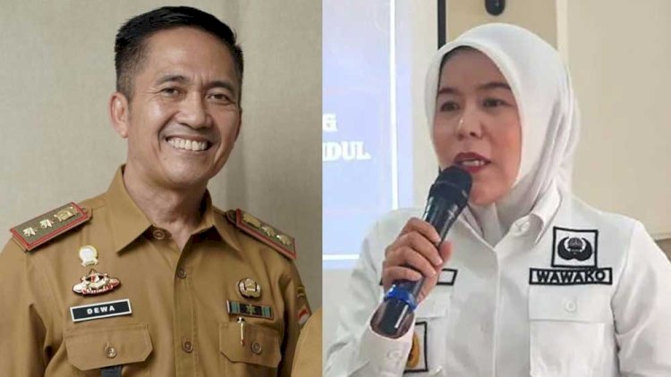 Wali Kota Palembang Ratu Dewa dan Mantan Wakil Wali Kota Palembang, Fitrianti Agustinda/kolase