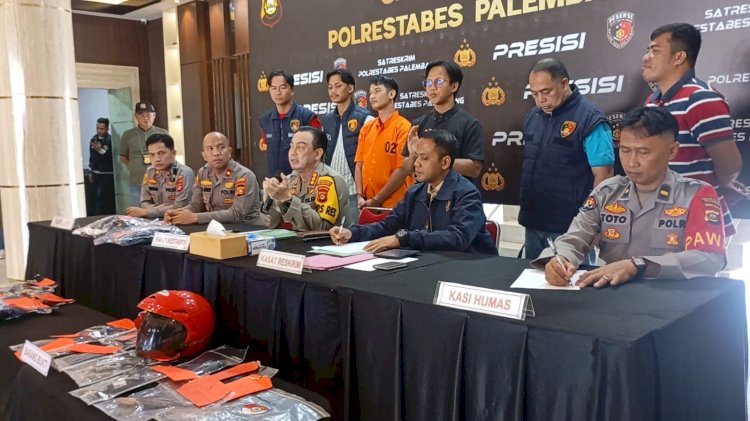 Press release yang digelar Polrestabes Palembang. (denny pratama/rmolsumsel.id) 