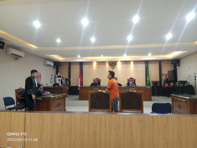 Terdakwa Bobi Candra dalam sidang pembacaan vonis di Pengadilan Negeri 2 B Muara Enim/Foto: