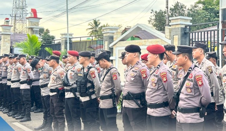 Personel Polres Pagar Alam yang akan diperbantukan ke Empat Lawang. (ist/rmolsumsel.id) 