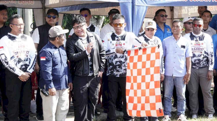 Bupati OKU Timur Ir Lanosin membuka Open Championship Drag Bike Polres OKU Timur/ist