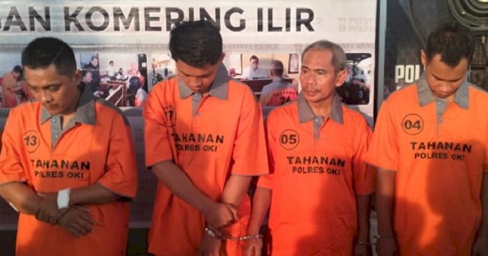 Empat pelaku saat ditangkap Polres OKI/ist