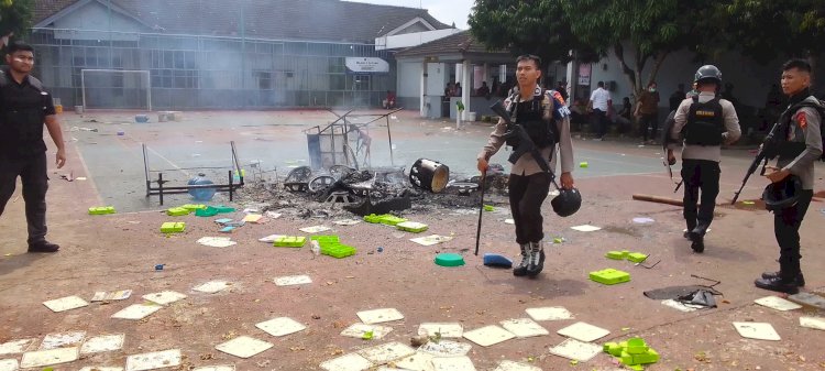 Kerusuhan di Lapas Narkotika Muara Beliti. (ist/rmolsumsel.id) 