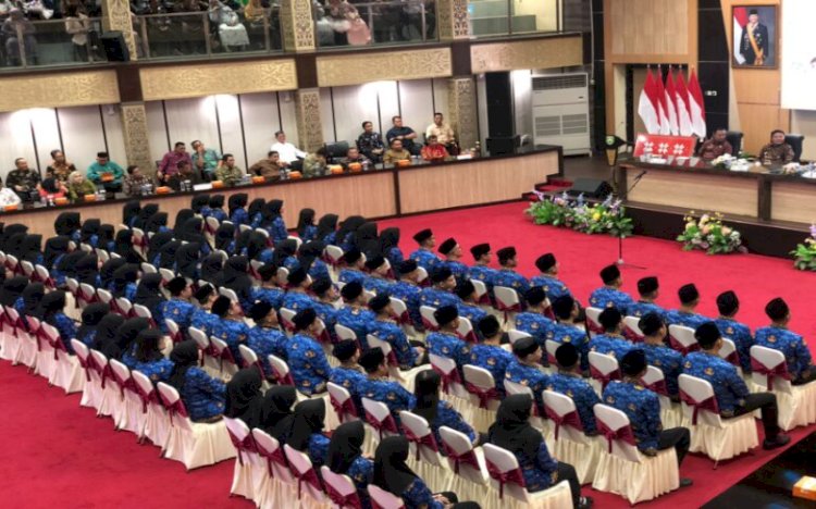 ara CPNS saat dilantik Gubernur Sumsel Herman Deru/ist
