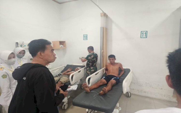 Para ABK yang selamat dari ledakan Kapal Jukung di Sungai Musi/Foto: Dokumen Polairud 