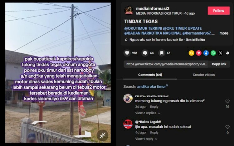 Tangkapan layar video yang viral di TikTok. (handout/rmolsumsel.id)