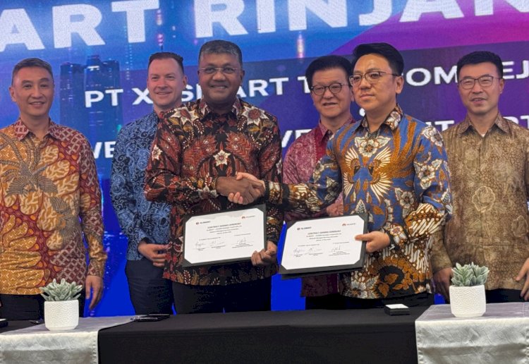 Penandatanganan kerja sama strategis PT XLSMART Telecom Sejahtera dengan menggandeng dua perusahaan teknologi global, PT Huawei Tech Investment dan PT ZTE Indonesia/ist