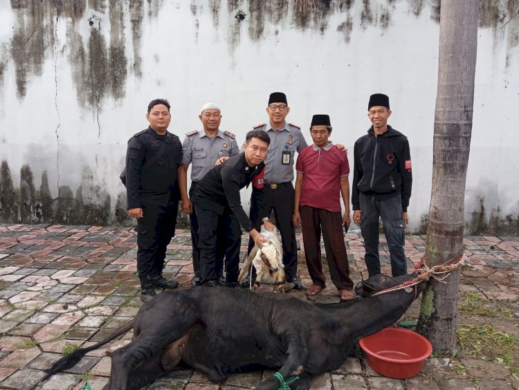 Rumah Tahanan Negara (Rutan) Kelas IIB Prabumulih melaksanakan penyembelihan hewan kurban pada Sabtu, 7 Juni 2025. (Handout)