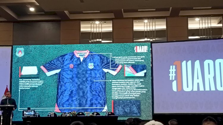 Jersey Sumsel United yang dilaunching di Palembang/Foto: Denny Pratama