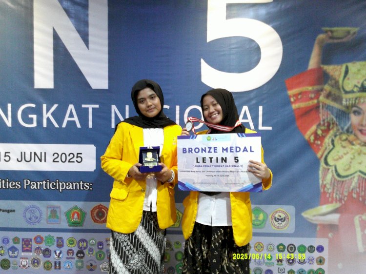 Dua mahasiswi Unsri berhasil meraih medali perunggu di Lomba Essay tingkat nasional/ist